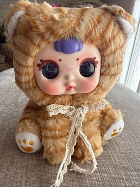 MM Plush Orange Tabby Kitten/Furry Stuffed Animal liquid eyes